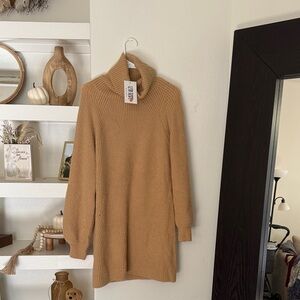 12th tribe NWT  Tan Turtleneck Sweater dress